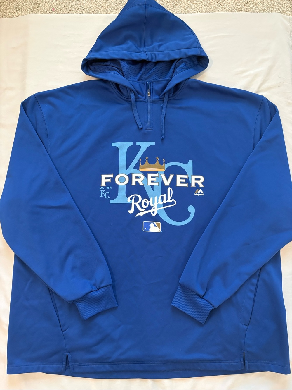 Kansas City Royals Majestic Forever Royal Hoodie Men’s 2XL MLB Blue Pullover